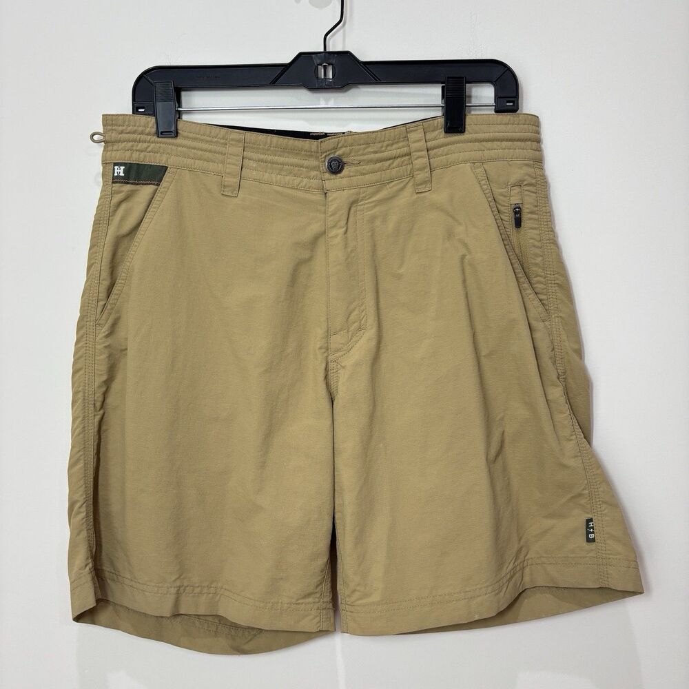 Howler Bros Horizon Hybrid Tech Shorts Men 32 Tan Khaki Ripstop Performance